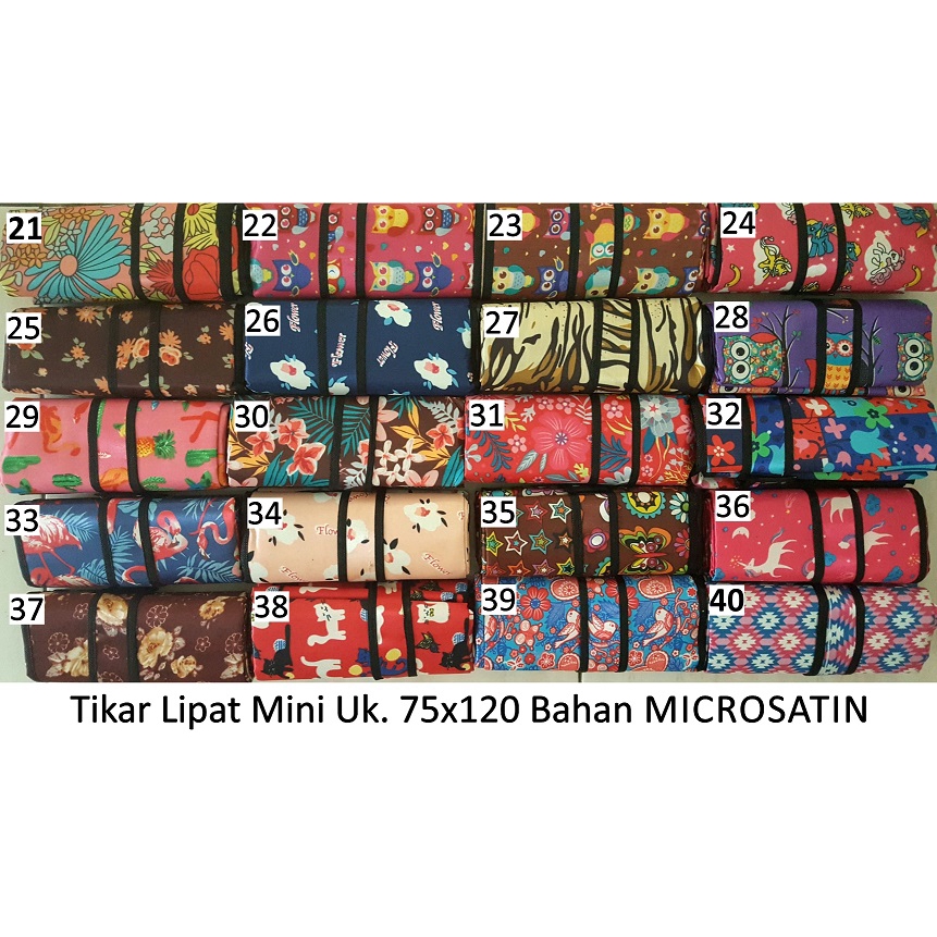 (10pcs) Tikar Piknik Lipat Mini 75x120cm MICROSATIN MOTIF RANDOM/ACAK
