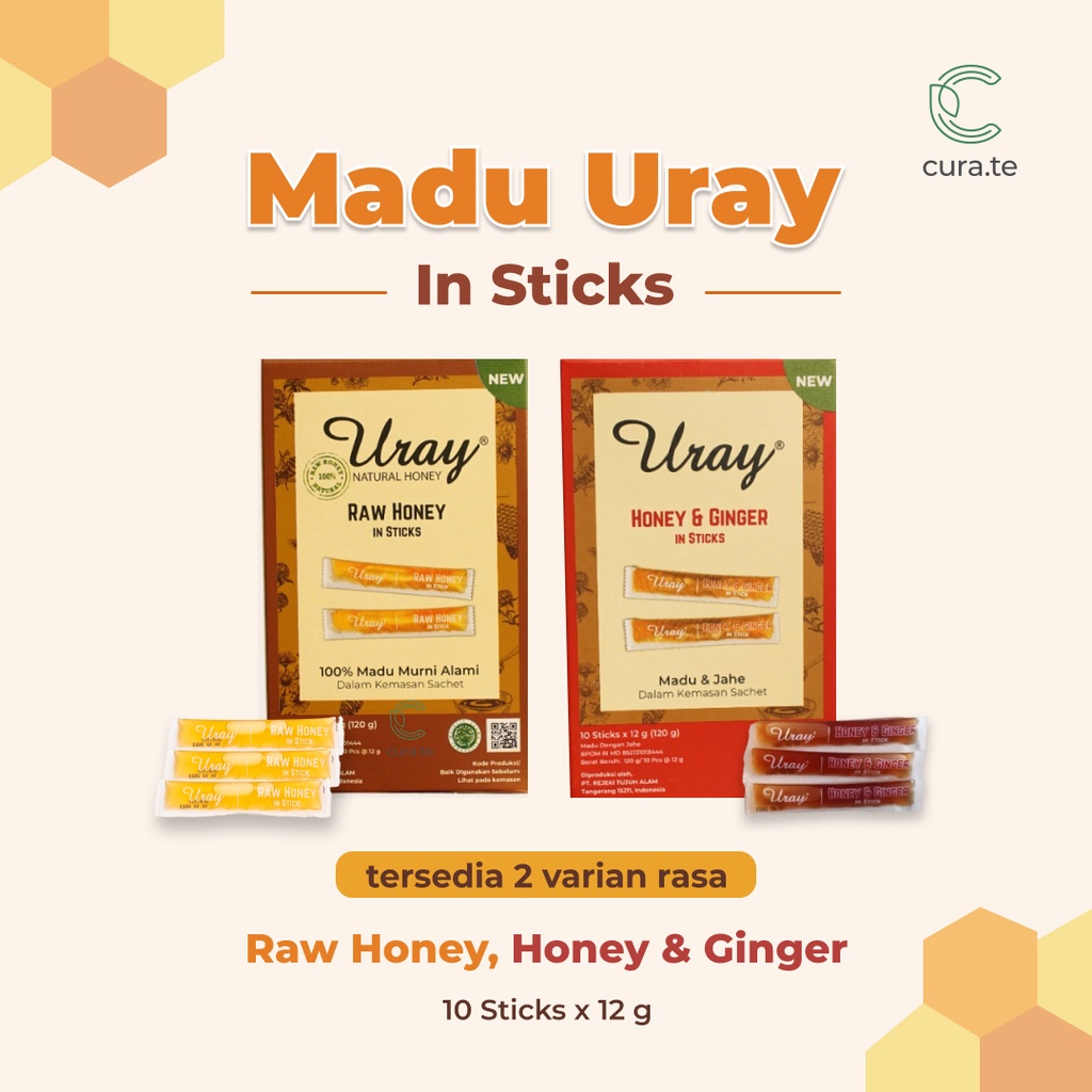 MADU URAY STICK SACHET ASLI MURNI | GINGER MADU HUTAN NUTRISI NATURAL HONEY