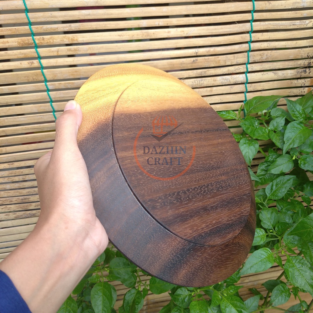 Piring Kayu Suwar Diameter 22 dan 24cm, Tanpa Finishing, Aman Untuk Makanan