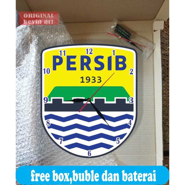 JAM DINDING PERSIB KAYU UNIK BESAR VINTAGE CUSTOM KADO ULANG TAHUN HIASAN RUMAH MURAH TERLARIS