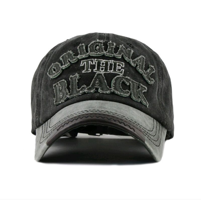 Topi pria snapback original the black retro washed style