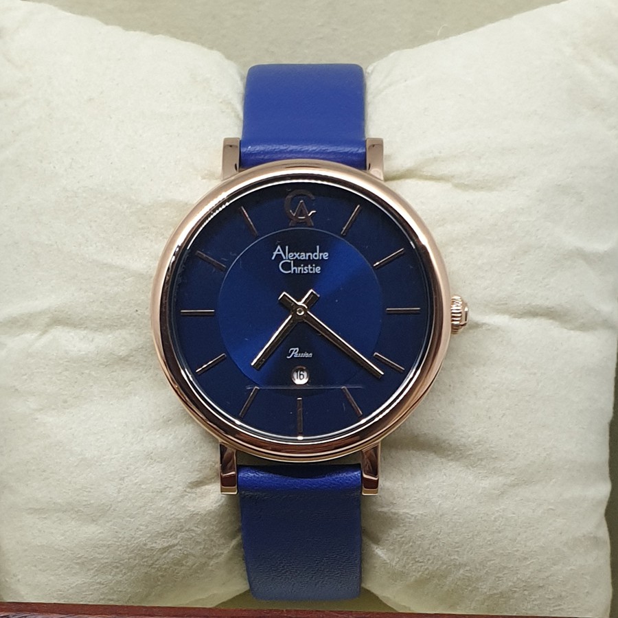 Alexandre Christie Ac2750 Roseold Blue, Jam Tangan Wanita, Original