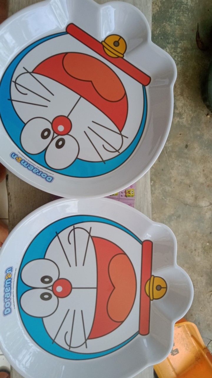 Piring Melamine 9 Inch, Mangkok 7,5inch Muka Doraemon / Pcs