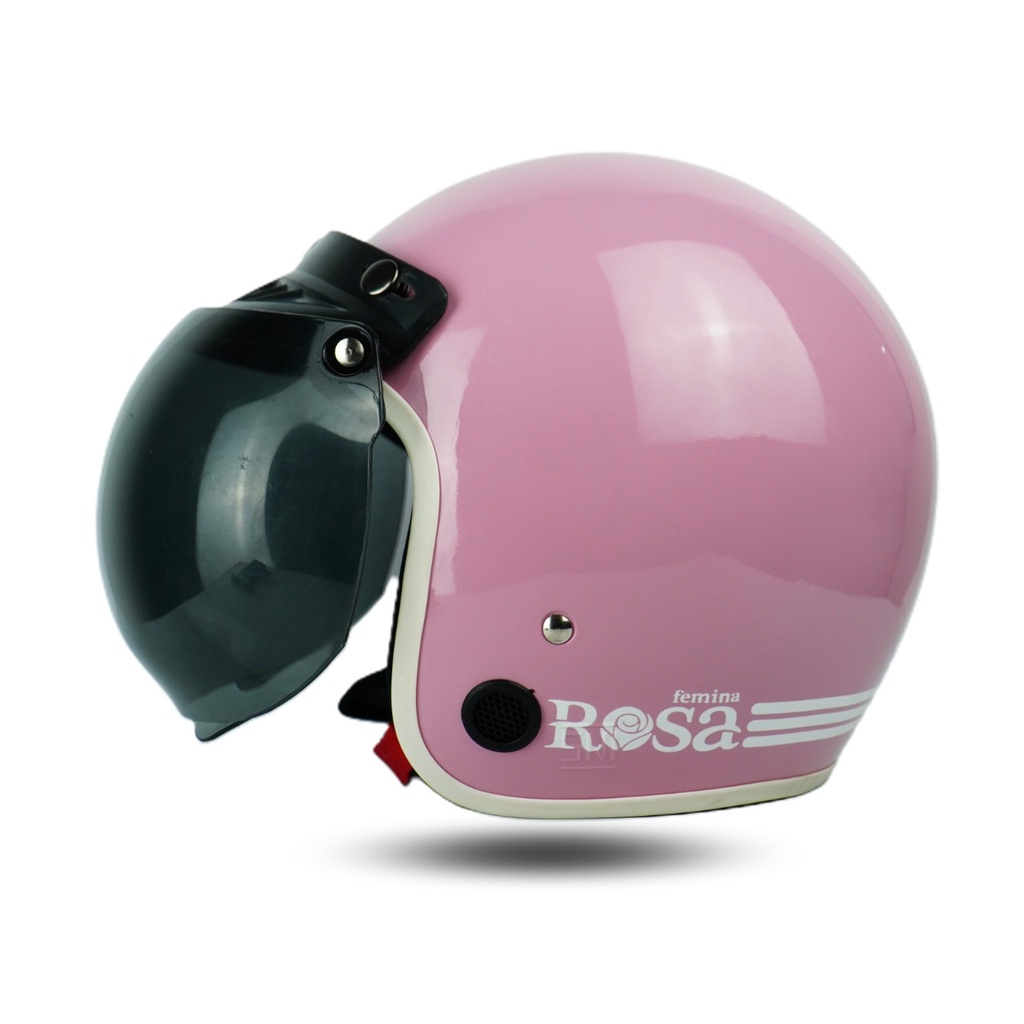 Helm Bogo Dewasa Wanita Pria Cewek Cowok Motor Sni Helem Retro Klasic Classic Cod Warna Pastel Pink