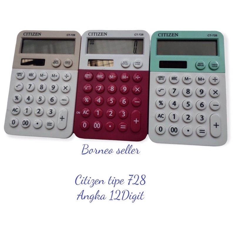

KALKULATOR Ct 728- KALKULATOR 12 DIGIT - CHECK AND CORRECT - KALKULATOR SAKU - KALKULATOR DAGANG