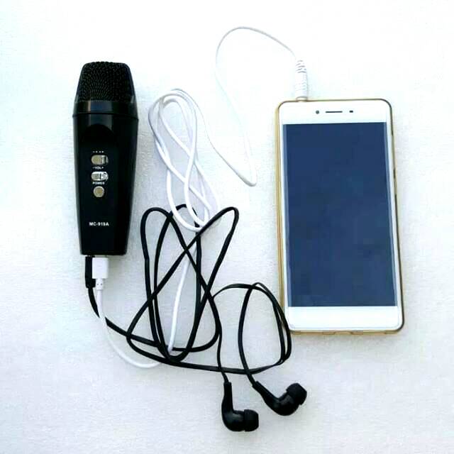 MC-919A Microphone Mic Karaoke Karoke Mik SmartPhone HP Mikrofon Handphone MC 919A Nyanyi Lagu Song