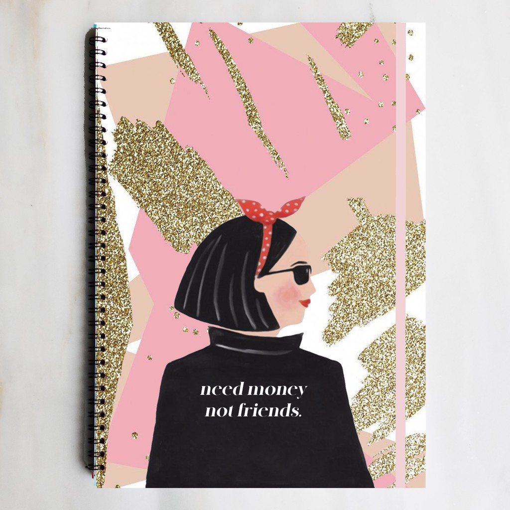 

NEED MONEY NOT FRIENDS Spiral Ruled Notebook Diary Journal Office School Supplies Buku Tulis