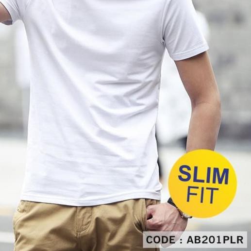 ✥ Kaos Polos Pria Slim Fit e AB Series Soft Tees - Hitam, S ☋