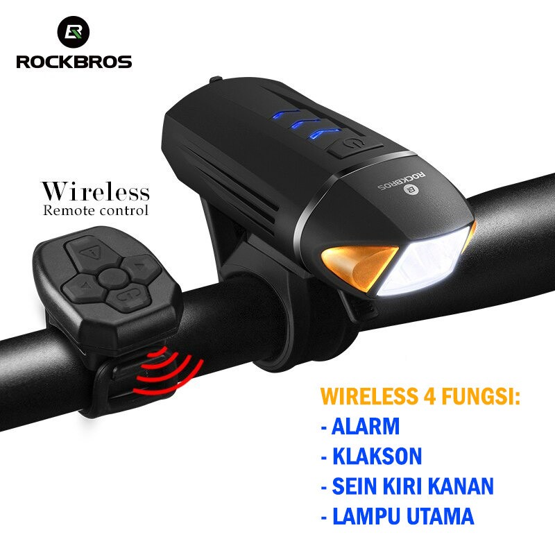 Rockbros QD450 Alarm Lampu Depan Sein Klakson Sepeda Wireless USB