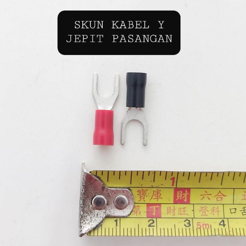 SKUN KABEL MODEL Y JEPIT PASANGAN MERAH HITAM Besar