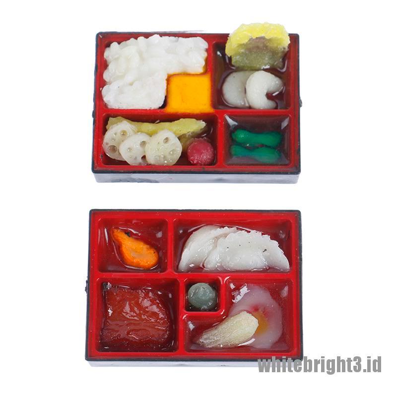 (white3) Miniatur Kotak Makan fast food Gaya Jepang Untuk Aksesoris Rumah Boneka 1: 12