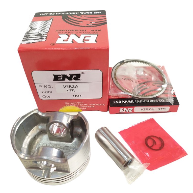 PISTON KIT VERZA, CB VERZA, MEGA PRO NEW TERSEDIA UKURAN STD, 0.50 PEN 14 MM ENR GENUINE PARTS