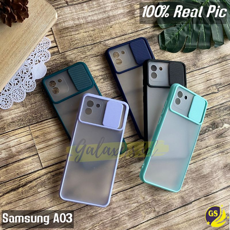 Samsung A03 Core A52S A03s M22 A22 M32 4G M12 A32 4G A52 A72 A02 A02S A12 Slide Case Protection Camera Matte Candy Sliding Softcase Casing