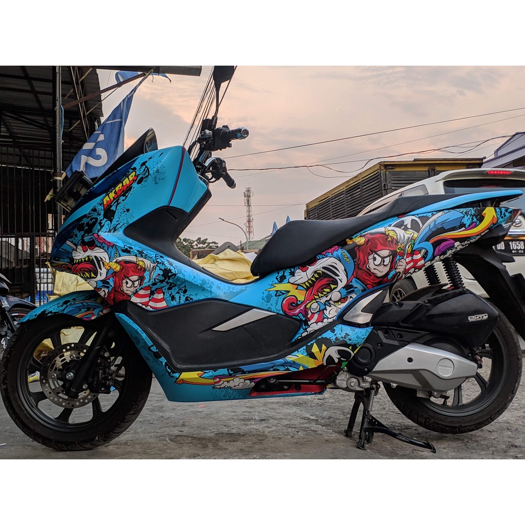Stiker PCX OLD Decal Full Body PCX OLD Premium Doraemon Blue Series Doff DNKZ