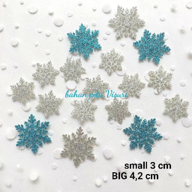 Aplikasi Snowflake Gliter Small per 6 biji