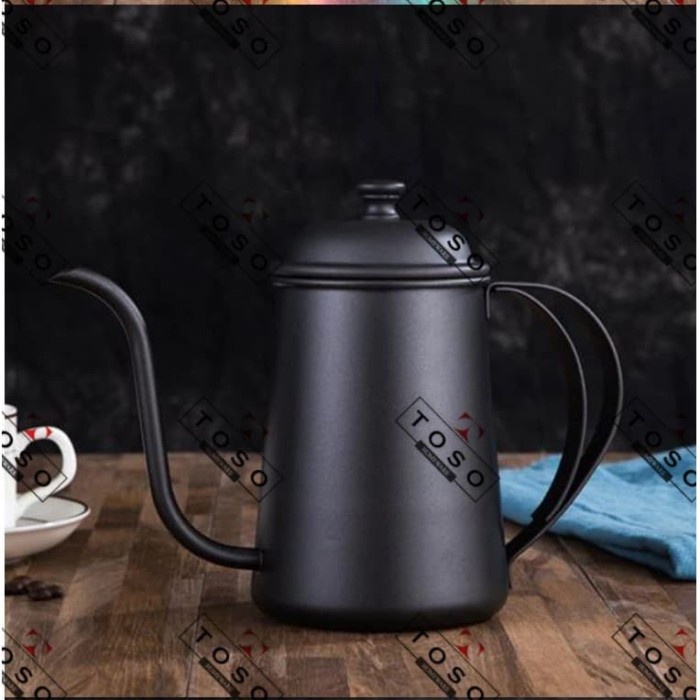 

DISKON - (BISA COD) Teko Kopi Leher Angsa 650ml Hitam Gooseneck Kettle Pour Over Coffee