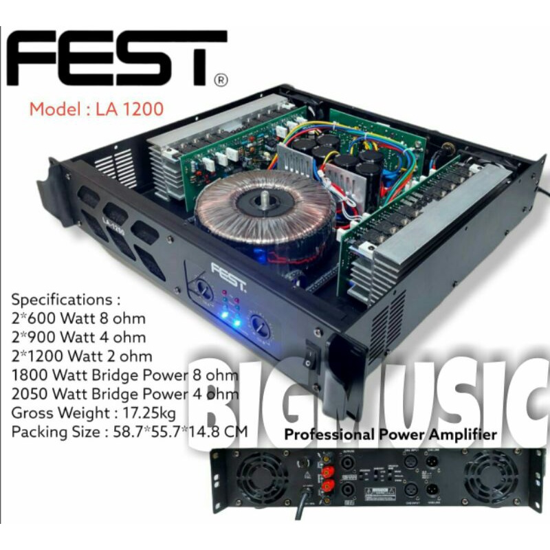 Power FEST LA1200 Amplifier Fest LA 1200