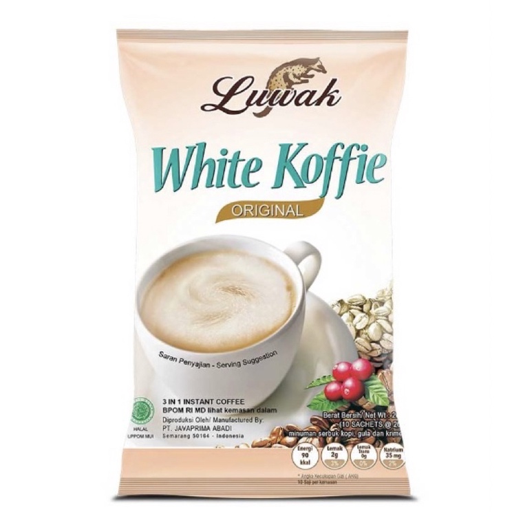 

Luwak white coffe original 1 renceng isi 10 sachet