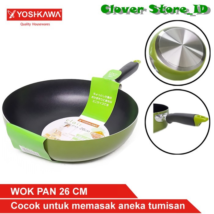 Teflon/Wajan Tumis ukuran 26cm Wok Pan warna hijau ...