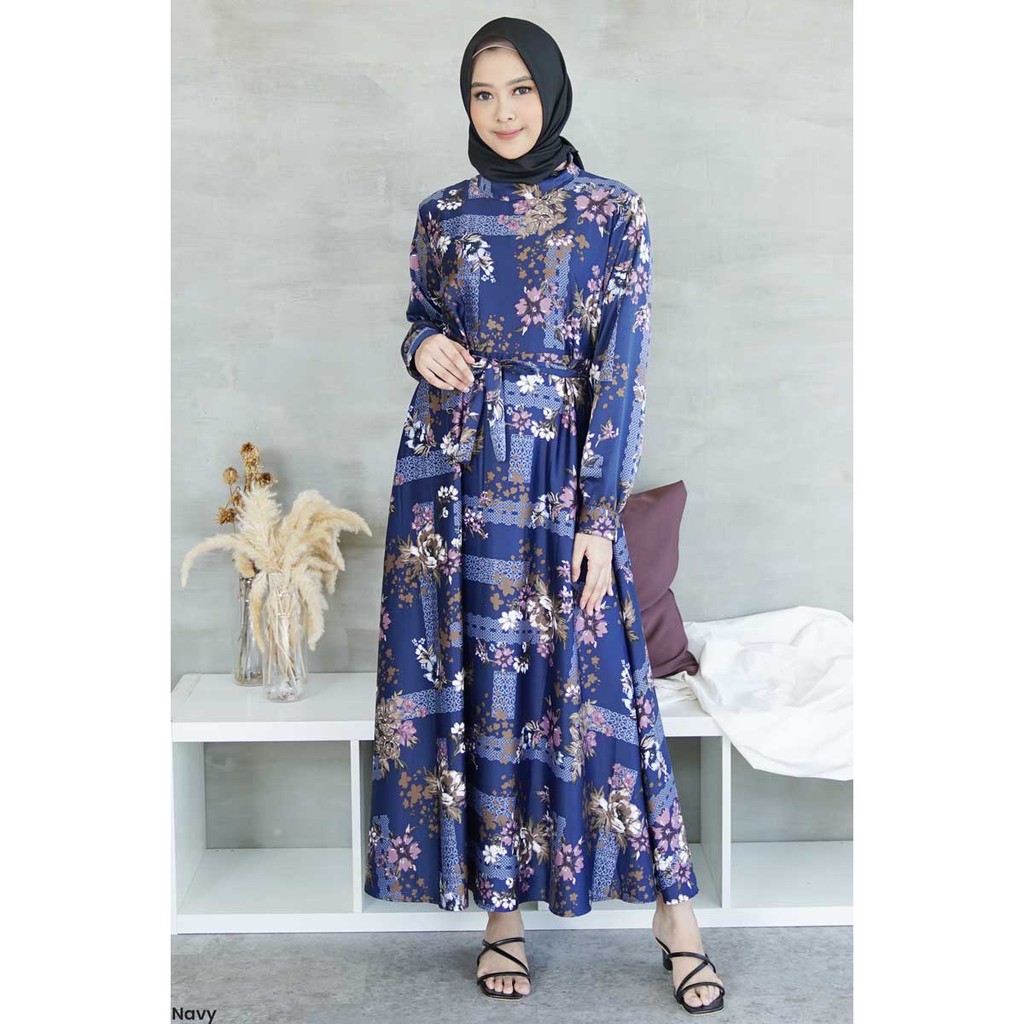 Gamis Satin Amora Dress Wanita