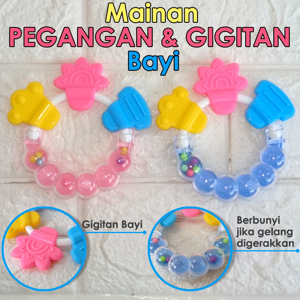 MAINAN PEGANGAN &amp; TEETHER BAYI  Kerincingan Rattle genggam empeng Gigitan Bayi bunyi chn