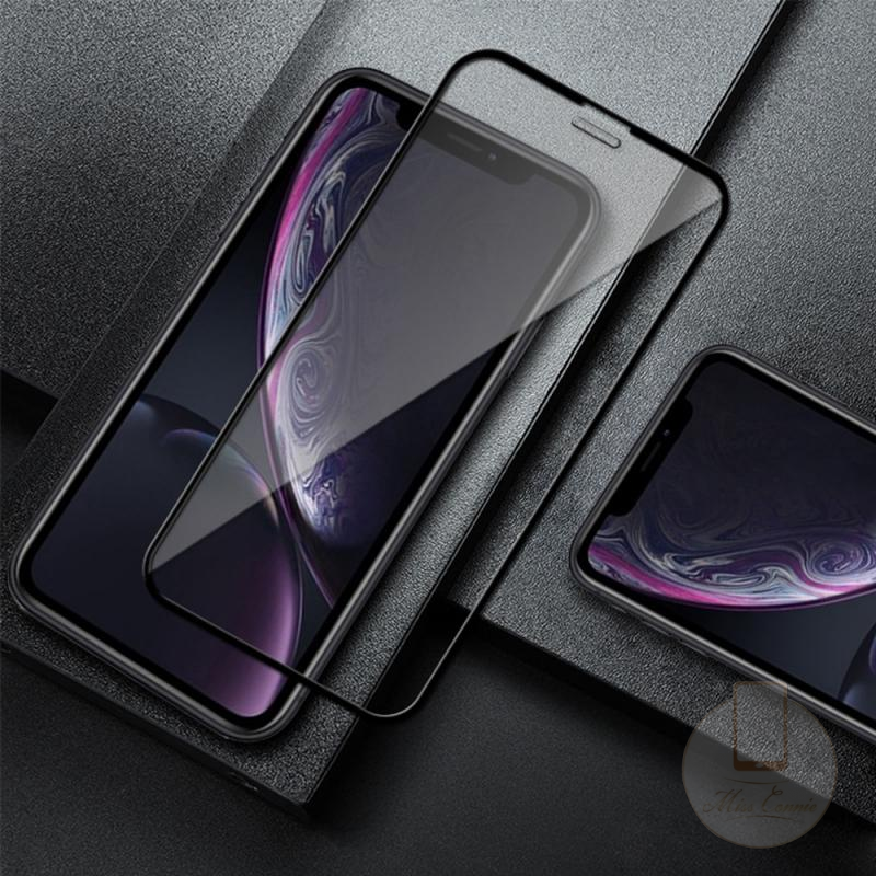 2in1 Lapisan Tempered Glass Carbon Fiber Hitam Untuk Iphone 11 / 12pro / Max / 6 / 6s / 7 / 8plus / 12mini / X / Xr / Xs Max / Se 2020