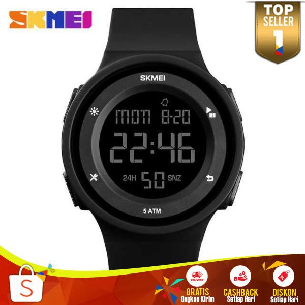 Jam Tangan Skmei Digital Pria JT 107 Jamtangan Silicone Kokoh Waterproof Skemei Cowok Keren Anti Air