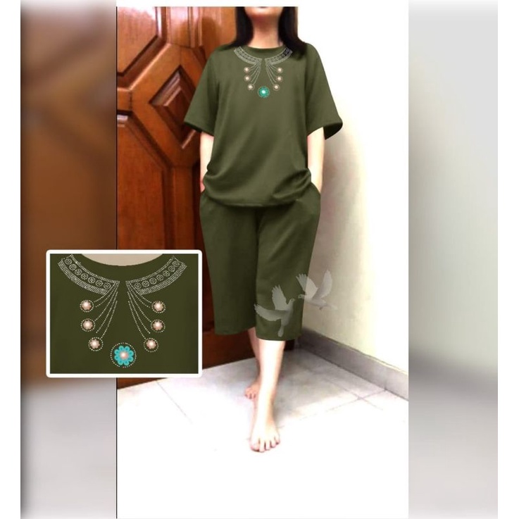 Setelan Baju wanita Rumahan set Jumbo mutiara daily set
