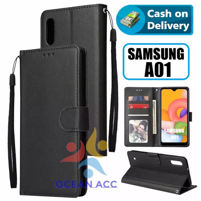 DOMPET HP UNTUK SAMSUNG A01 (2020) NEW LEATHER FLIP CASE SAMSUNG A01 (2020) NEW
