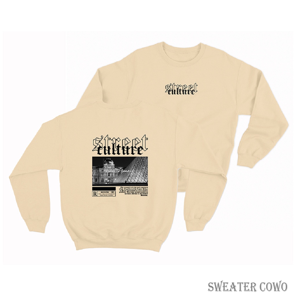 Sweaterpolos Basic Sweater STREET CULTURE ( Sablon ) Unisex Pria &amp; Wanita