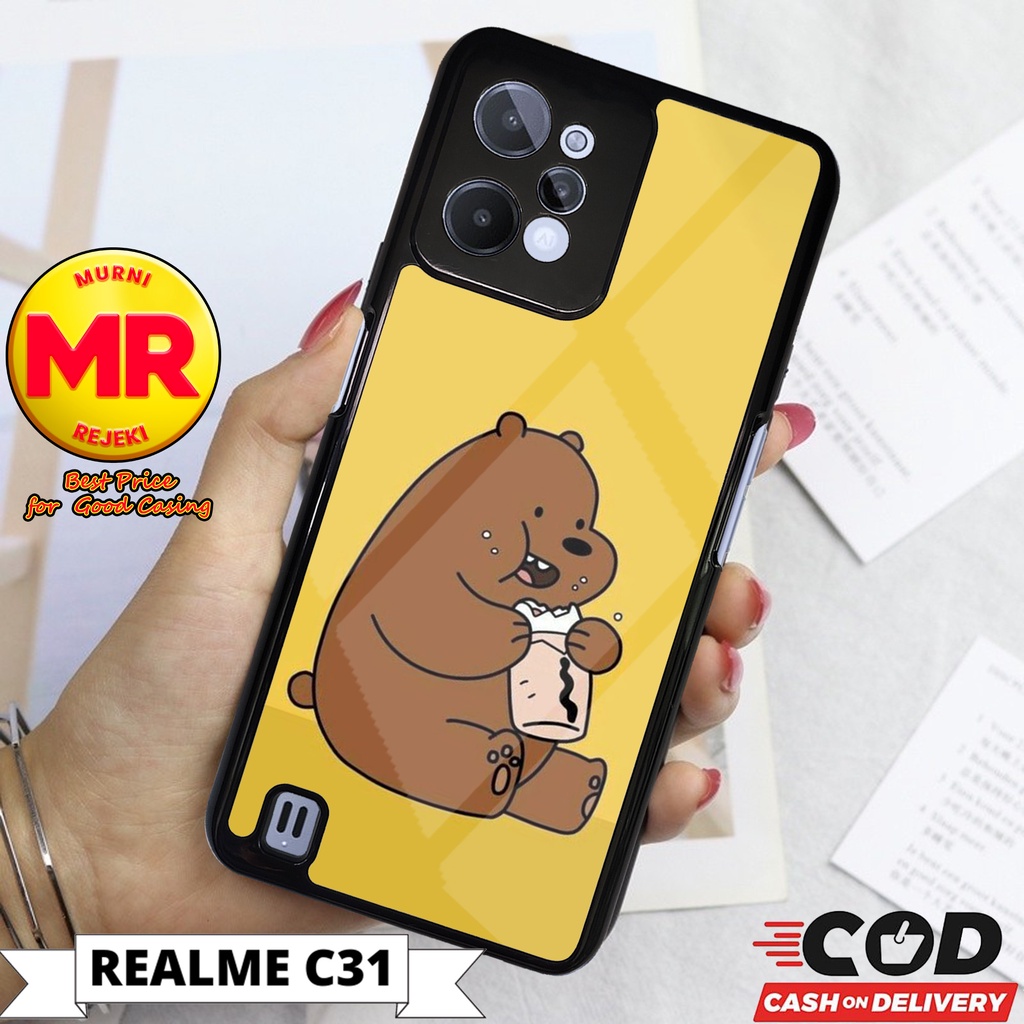 Case Realme C31 Casing Realme C31 Terbaru Bear Cute Termurah Terlaris Hardcase Softcase Glossy 2d