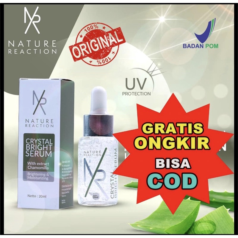 JAMINAN ORI 100% NATURE REACTION CRYSTAL BRIGHT SERUM 20ML SERUM NR GLOW / NR
