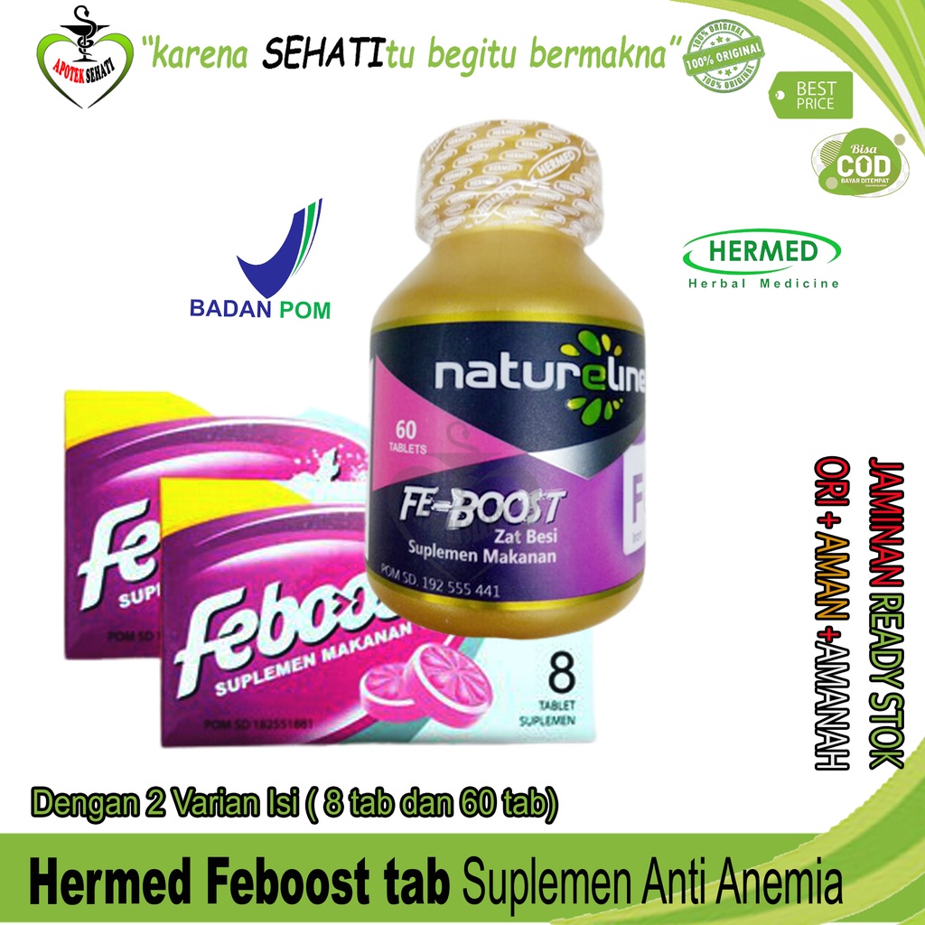 Natureline Feboost tab Suplemen Zat Besi Anti Anemia BPOM Fe Boost