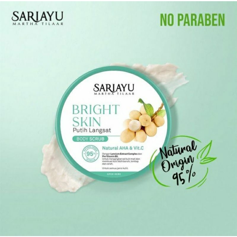[Terlaris]Sariayu Lulur/Bright Skin Putih Langsat Body Scrub/Body Scrub Putih Langsat Kemasan Baru
