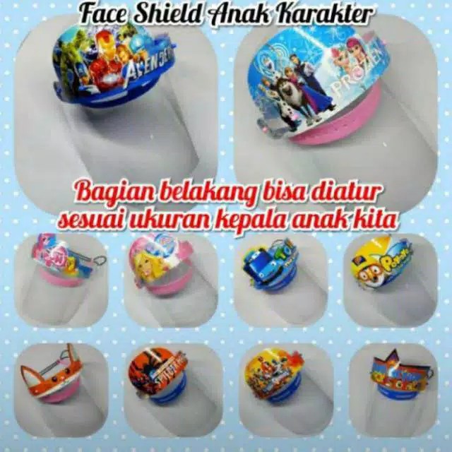 Faceshield anak karakter kartun READY