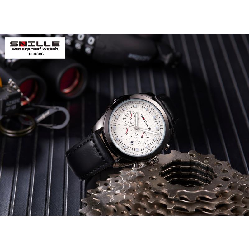 Snille Jam Tangan Kulit Pria Original Asli Anti Air Waterproof 1080