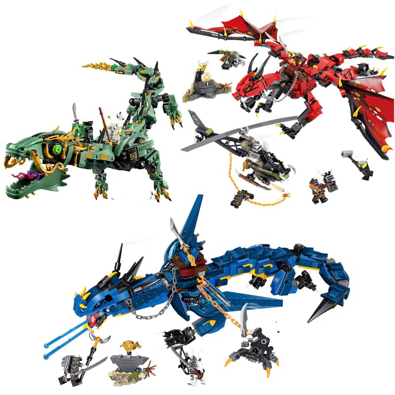 Mainan Lego Ninja Flying Mecha Dragon Building Blocks Toys  Ninjagoed Figures Bricks Toys Gifts