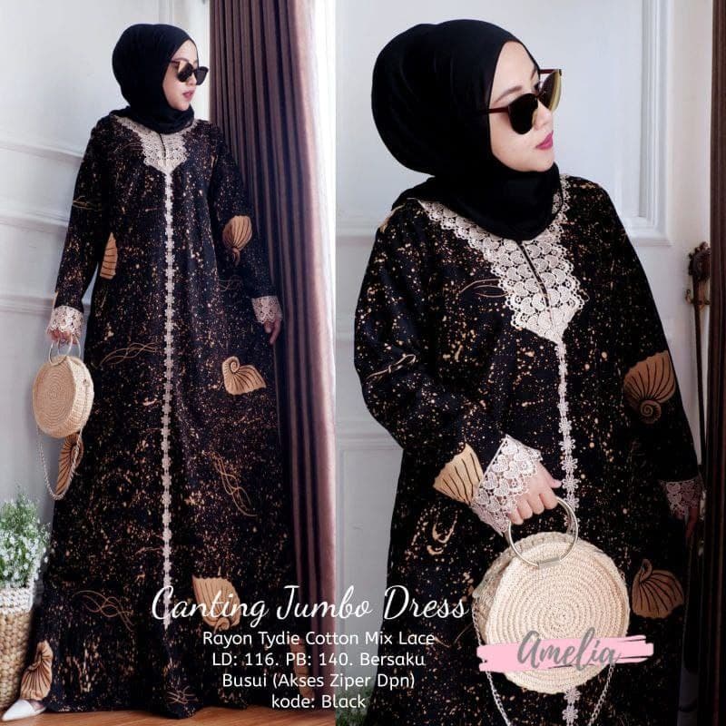 Aik Big Set - One Set Wanita Rayon Premium Setelan Rayon Premium Lengan Panjang Set Bigsize LD 135 cm