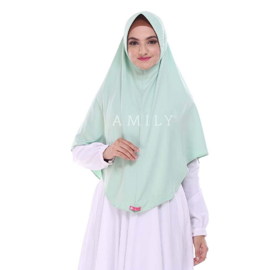KERUDUNG INSTAN BERGO {OZZA} JILBAB SYARI ANTEM FASHION MUSLIM - [AMILY HIJAB] TERBARU BEST SELLER-Mint