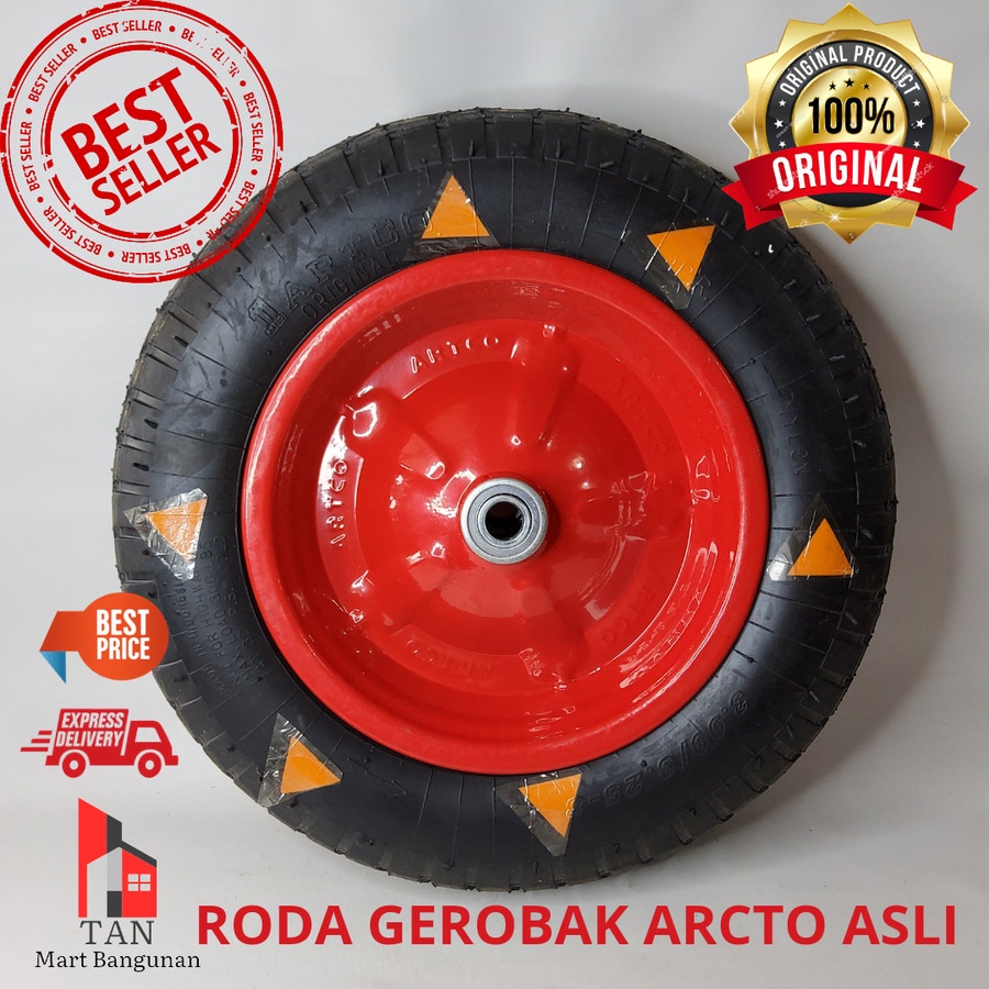 Roda Gerobak Mati PU BUSA RODA Gerobak Merah ARCTO Asli ORIGINAL Hidup Angin