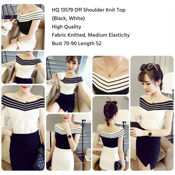 13579 off shoulder knit top