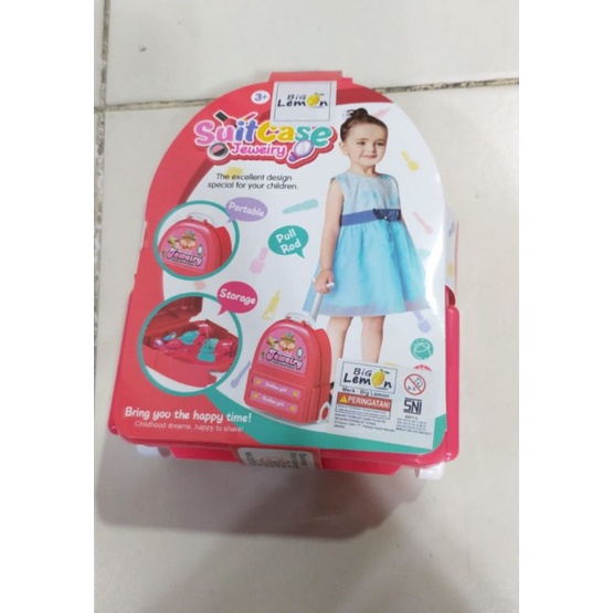 Mainan Suitcase jewelry portable dorongan / Salon Koper Mini Suitcase Jeweiry