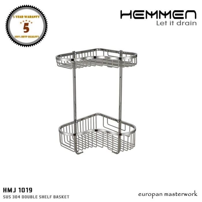 Hemmen Rak Kamar Mandi / Double Shelf Shelf HMJ1019 SUS 304 HMJ 1019