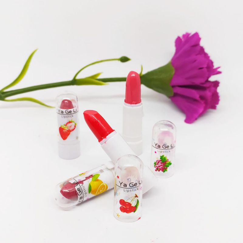 Lipstik Anak Sekolah isi 4 buah lipstik anak lipbalm anak aroma buah Lipstik Mainan