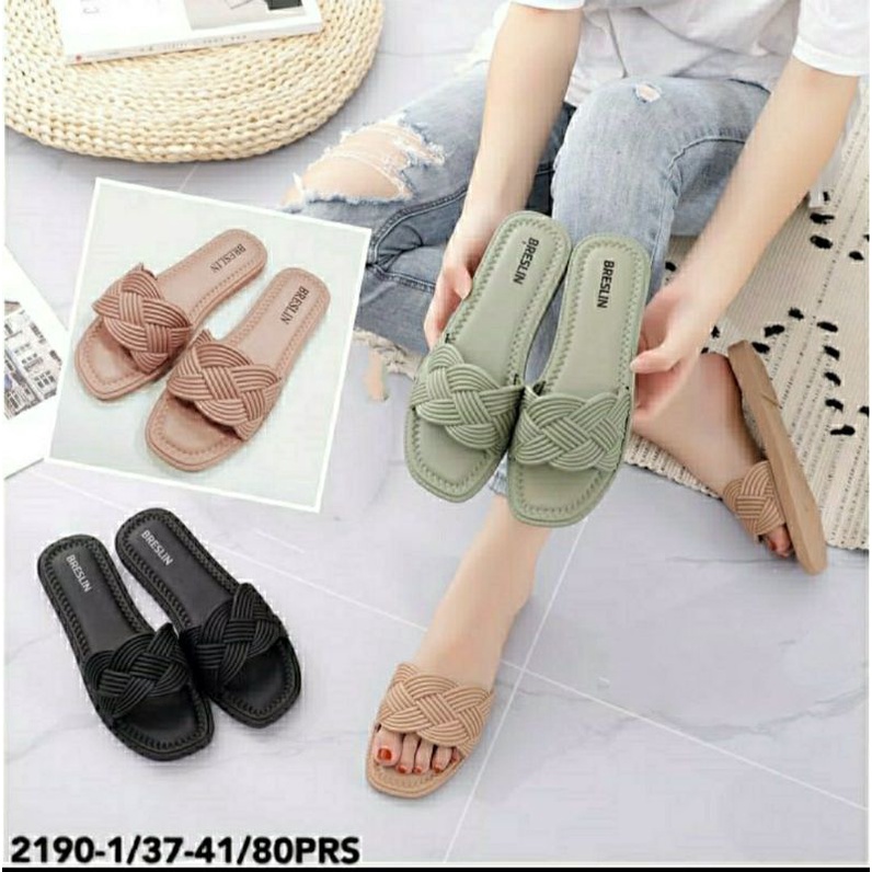 SANDAL BRESLIN JEPIT SELOP JELLY WANITA IMPORT