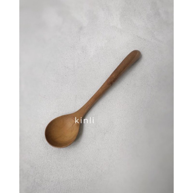 sendok soup kayu jati wooden spoon natural wood sendok kayu bulat