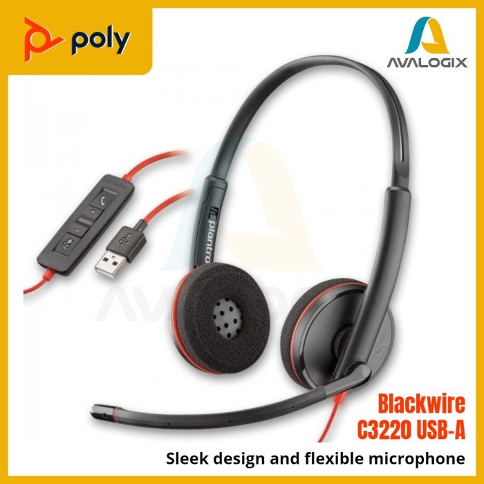 Headset Plantronics Blackwire 3220 C3220 USB-A Stereo
