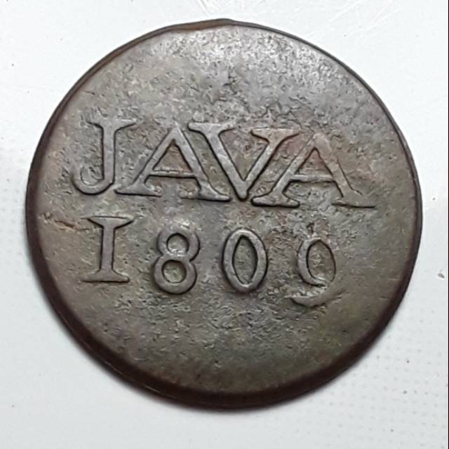 Koin java 1 duit 1809 LN