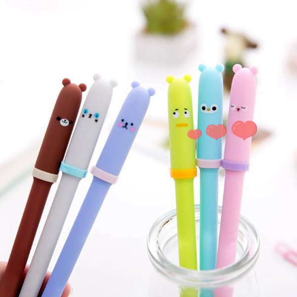  Pulpen  Karakter Bear Animal  Expression Lucu Cute Tinta Gel 