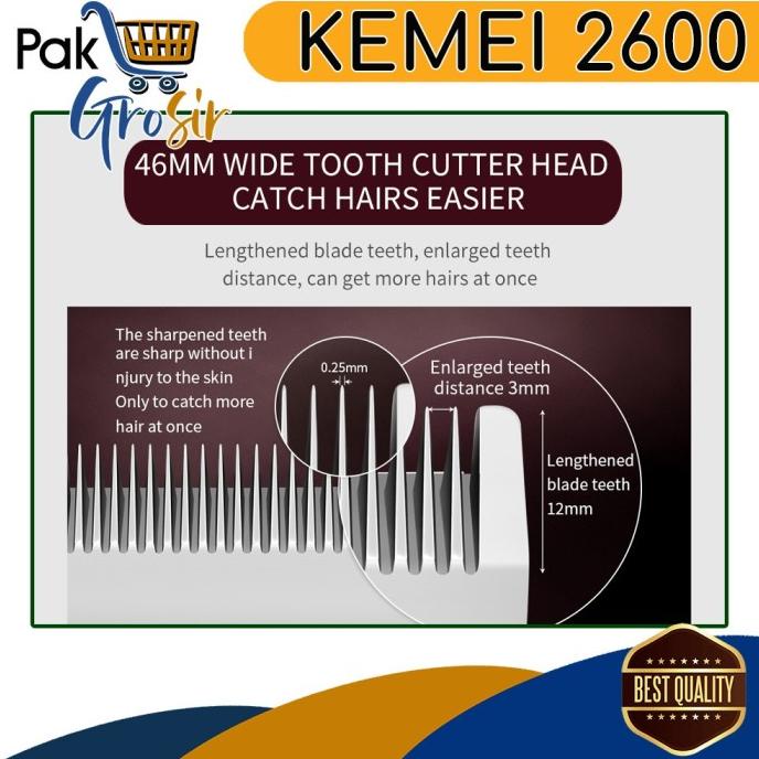 Kemei Km 2600 Alat Mesin Cukur Potong Rambut Hair Clipper Cordless
